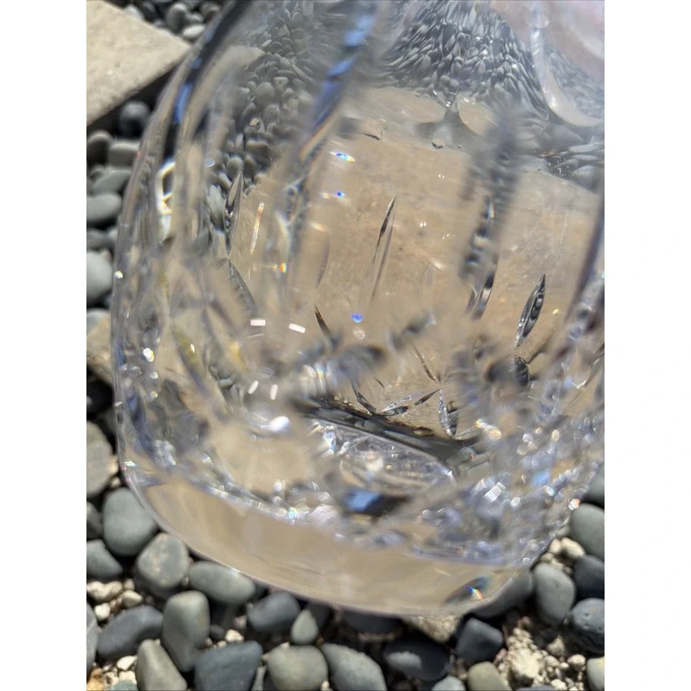 Fine Atlantis Cut Crystal Decanter Faceted w/ Cut Stopper Signed -‎ 10 1/4